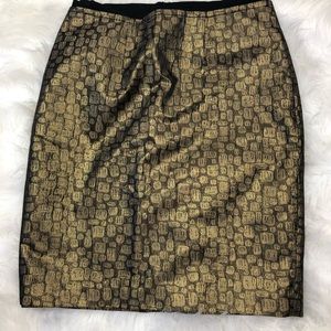 Gold Anne Taylor Loft skirt